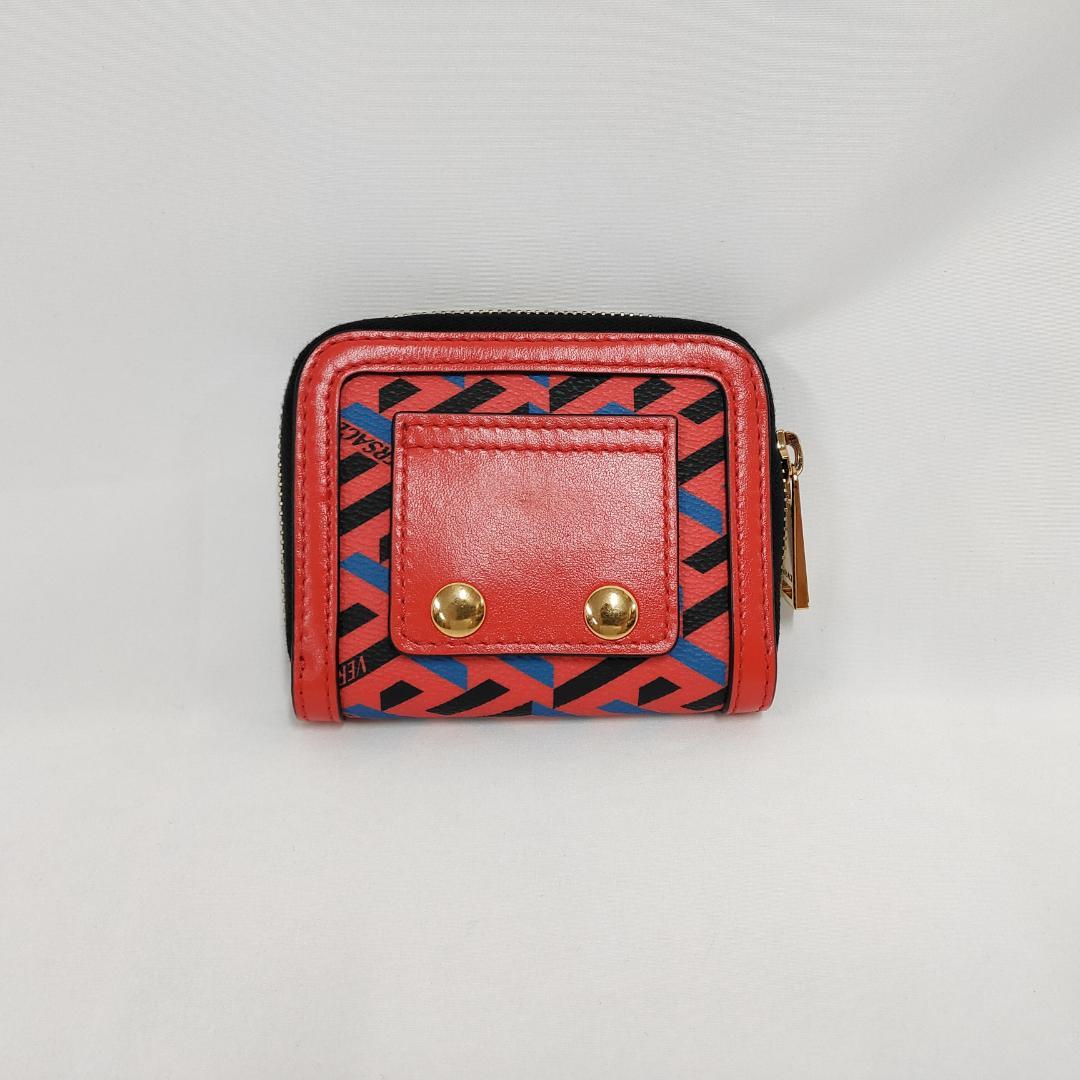 ○★新品 未使用 VERSACE ラ グレカ ラウンドジップコンパクトウォレット