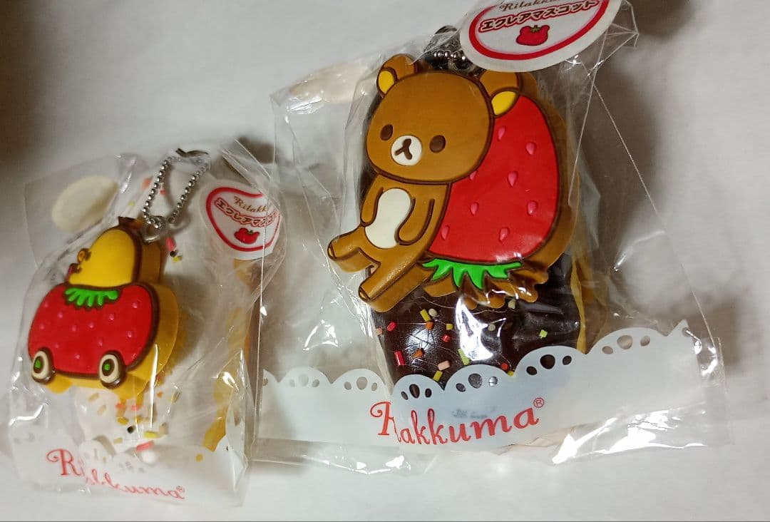 リラックマ、キイロイトリ　スクイーズ　エクレアマスコット