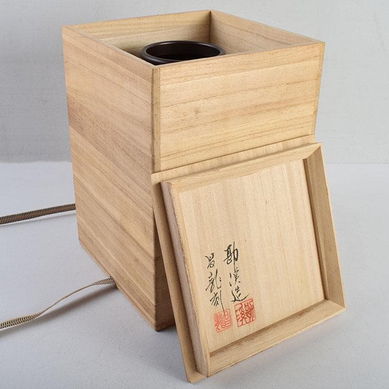 般若勘渓造 鋳銅 昌龍刻 志波彦神社・鹽竈神社絵 花瓶 共箱 N R9397H