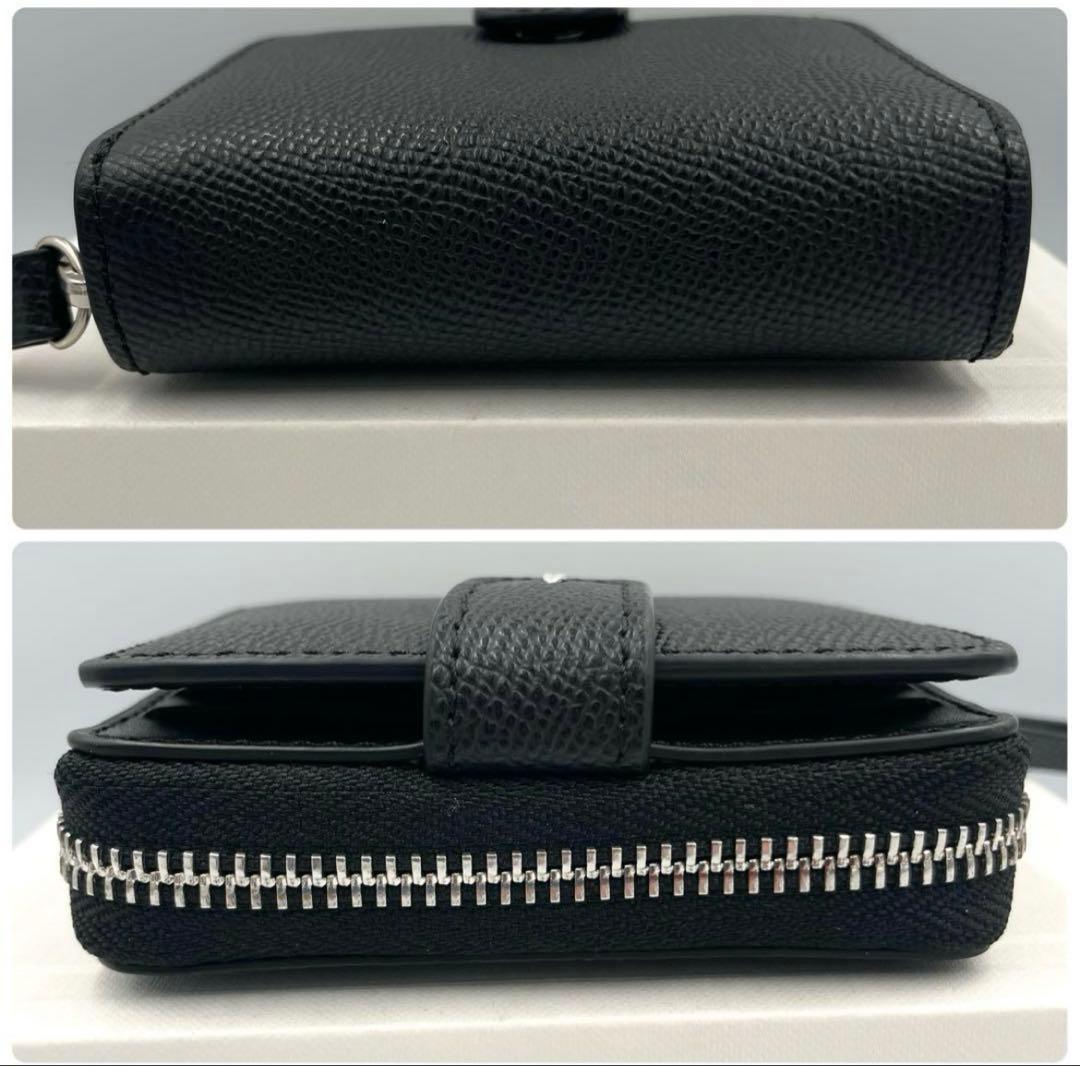 メゾンマルジェラ　ラウンドジップ　ケース　小銭入れ　4ステッチ　黒