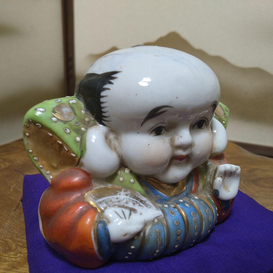 AB7 九谷焼 福助 アンティーク 縁起物