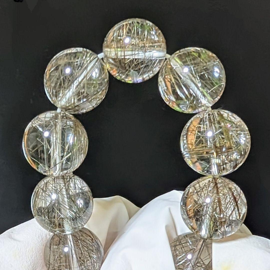 楽天市場】12mm 19cm シルバールチルクォーツ ブレスレット メンズL