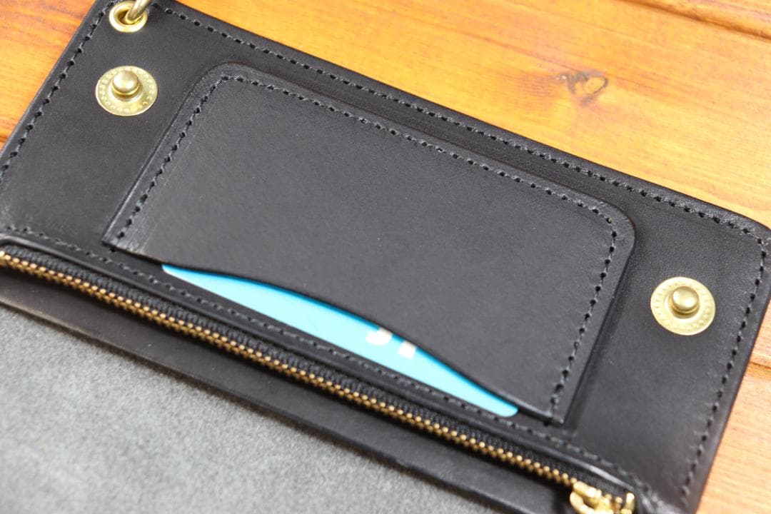 ロングトラッカーウォレット　真鍮　栃木レザー