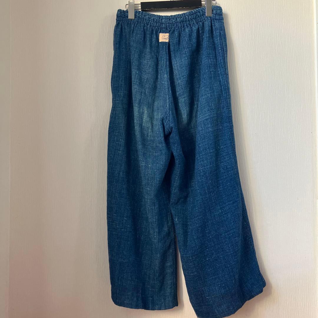 うさと綿藍染ガウチョパンツ