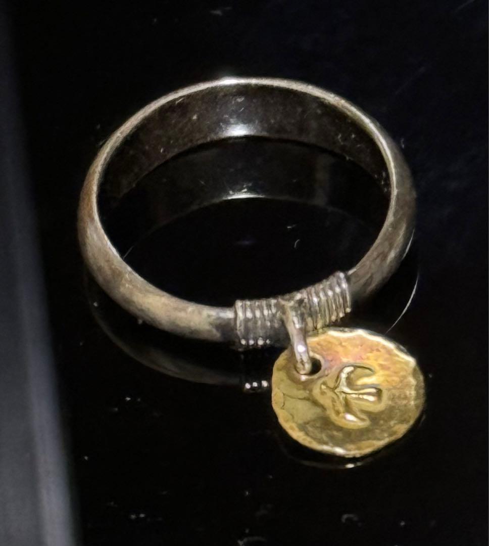 ゴローズ 金メタルチャーム付き シルバーリング