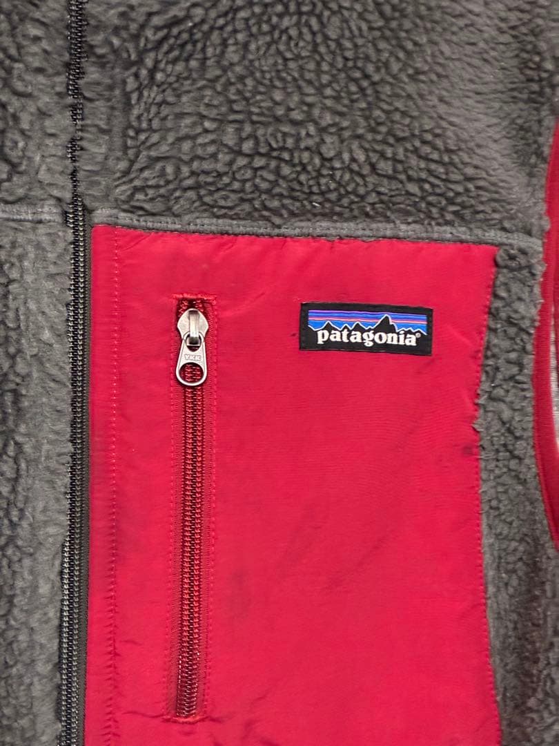 Patagonia レトロX ベスト メンズS グレー/レッド 珍しいカラー