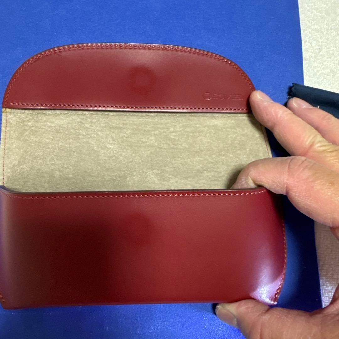 ソメスサドル　レザー製 赤 メガネケース