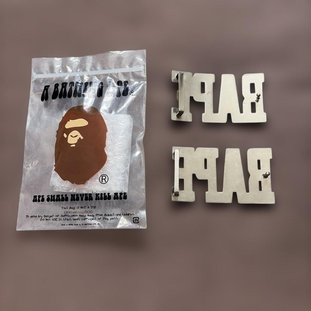 BAPE ダイヤモンド装飾 ロゴバックル BAPE 装飾 ロゴ2点セット販売