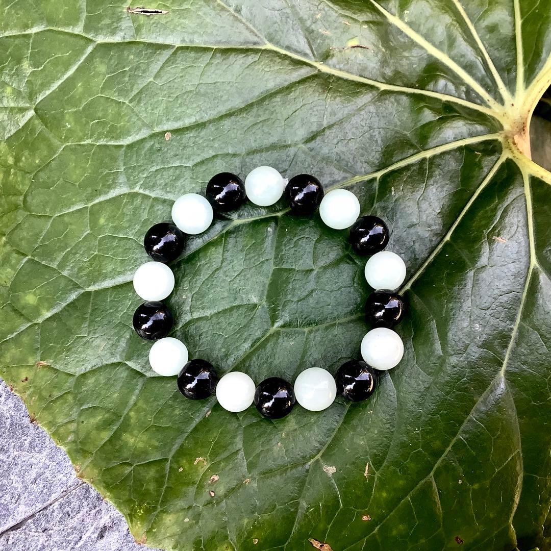 価値ある1点を✳純黒の極上色*糸魚川黒翡翠ブレスレット機械鑑別付卸し