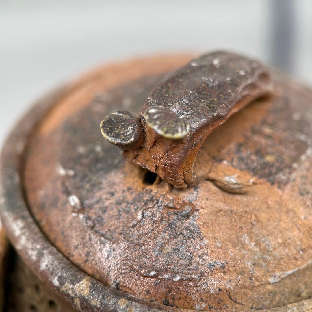 D佐藤苔助 備前焼宝瓶 霊芝手捻り人気作者 急須 共箱
