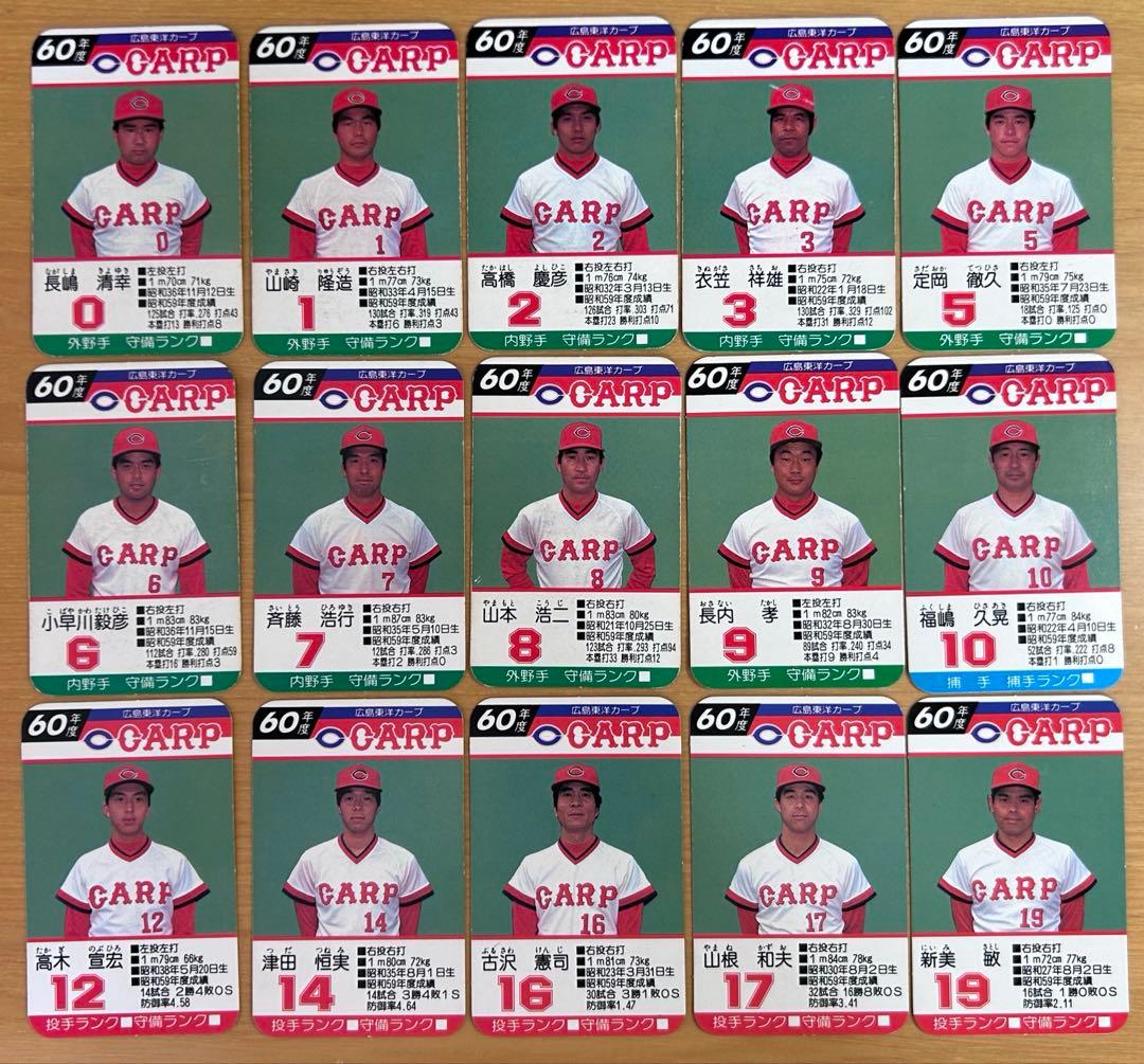 【希少】タカラプロ野球カードゲーム 広島東洋カープ 昭和57-62年分セット