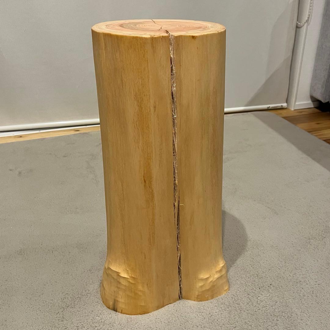 1434 檜　切り株　スツール　丸太椅子　チェア　磨き丸太　インテリア　オブジェ