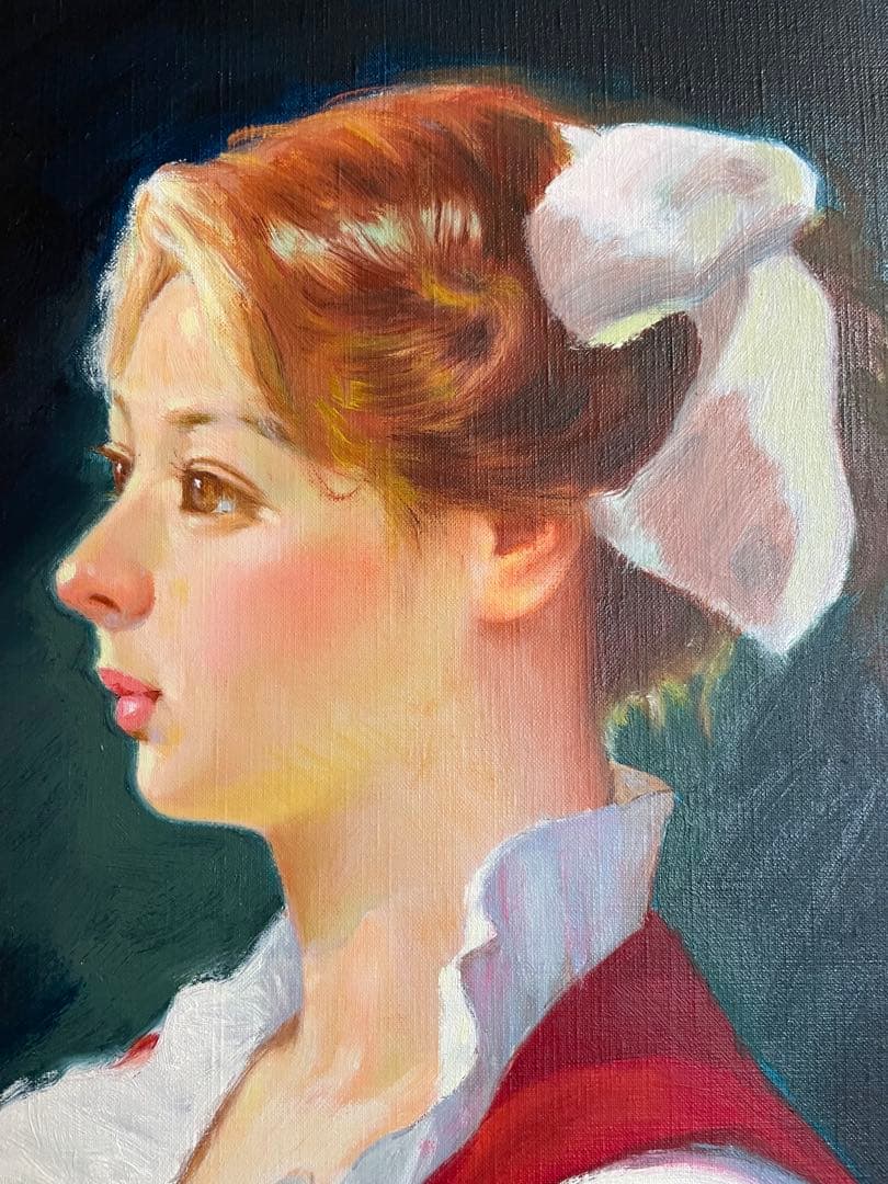 鶴村義美 1979 潤 F6 油絵 女性 絵画 日本人