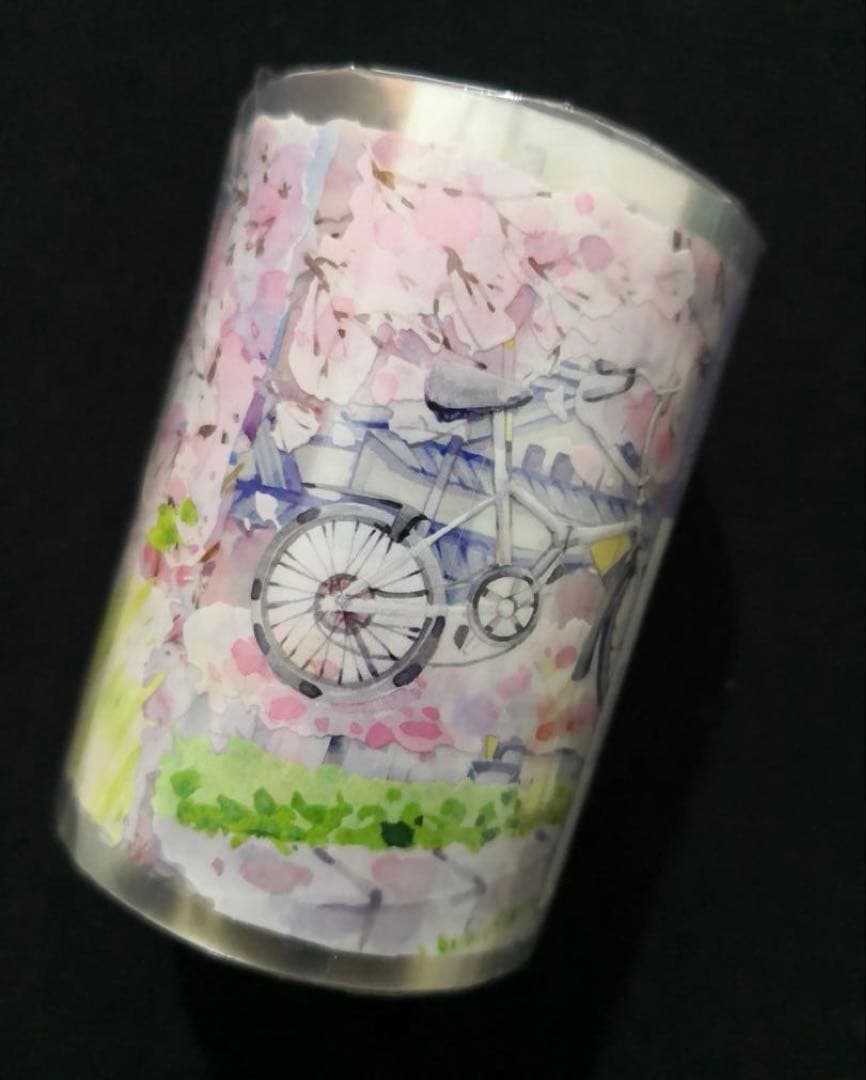 8654】海外 マステ 3/5/巻売り PETマスキングテープ 桜 街景