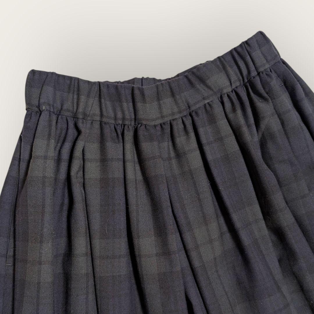 トラディショナルウェザーウェア　ギャザードボリュームキュロットパンツ　チェック