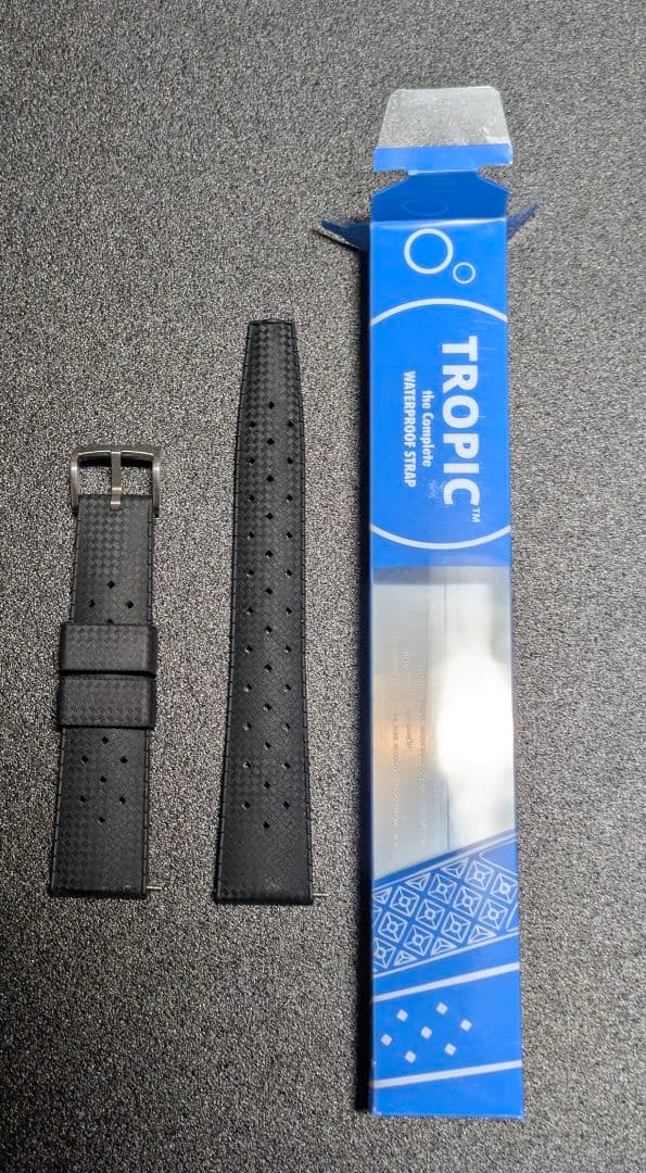 ほぼ未使用　トロピック　ラバーベルト　ブラック　20mm　腕時計　シリコンベルト