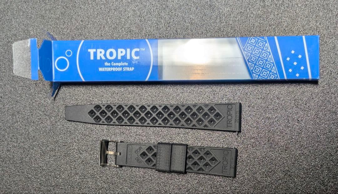 ほぼ未使用　トロピック　ラバーベルト　ブラック　20mm　腕時計　シリコンベルト