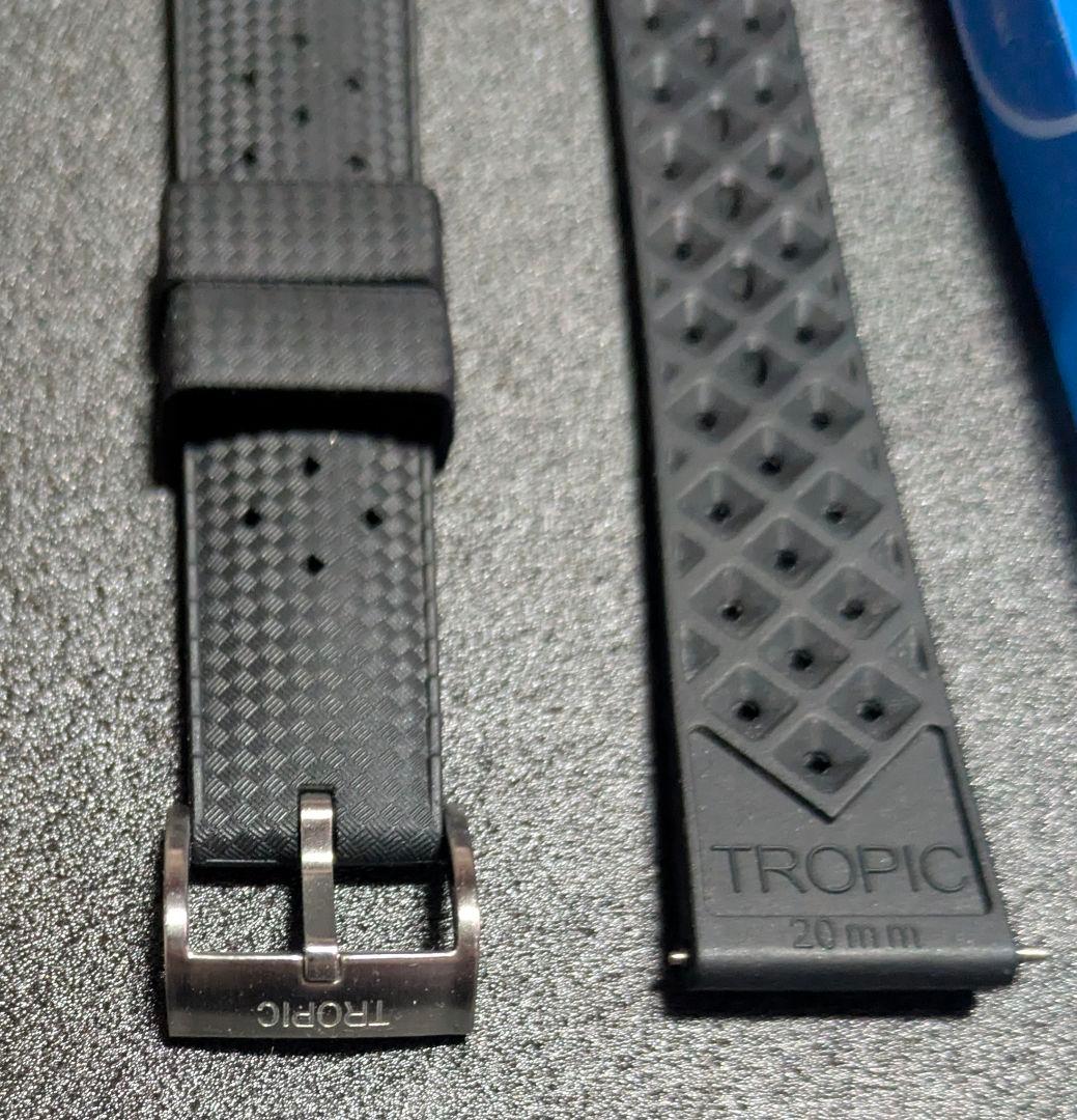 ほぼ未使用　トロピック　ラバーベルト　ブラック　20mm　腕時計　シリコンベルト