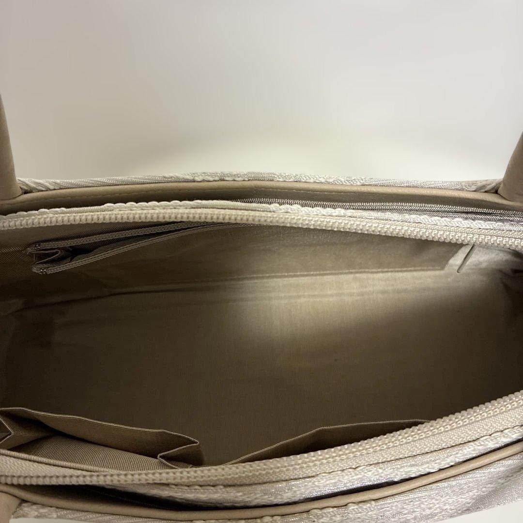 和装バッグ 利休バッグ パールベージュ 花柄