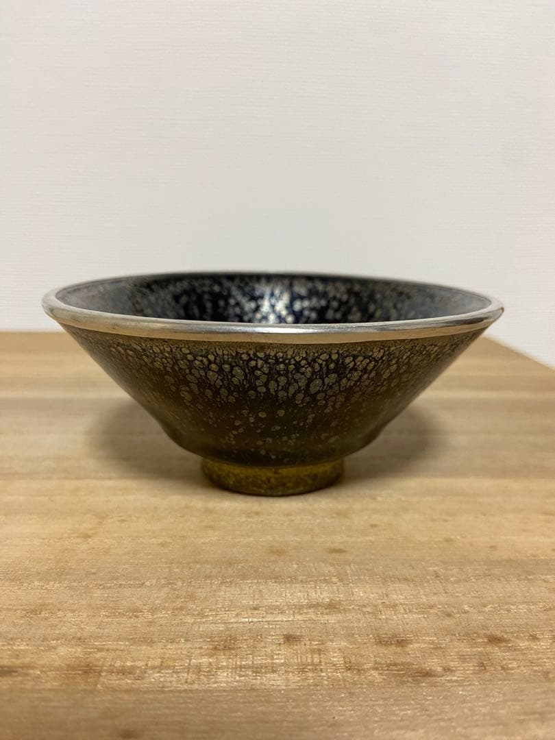 中国古美術 宋時代 油滴天目茶碗 箱付