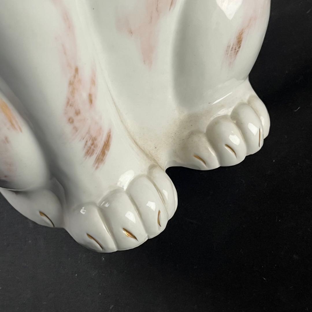 明治 九谷焼 招き猫 陶器 置物 31センチ 作家物