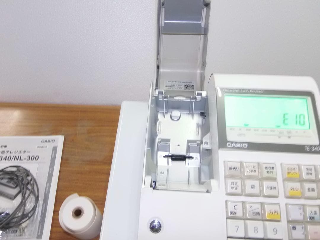 932白カシオTE-340 NL-300 かなめくり機能 インボイスレジスター