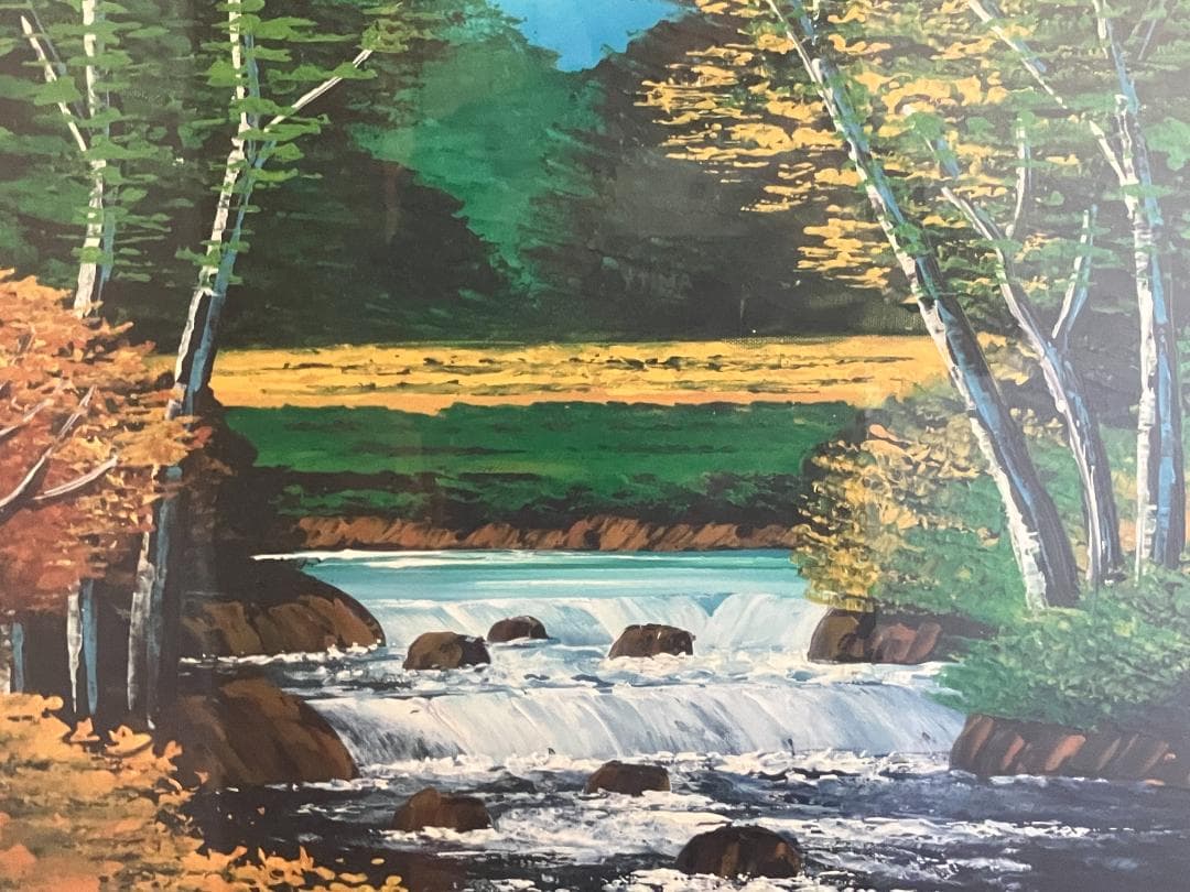 真作　沢健　奥入瀬　油彩　10号　F10