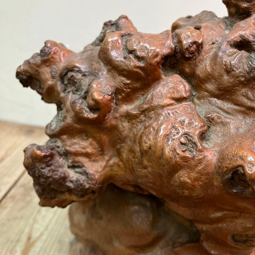 E-4 天然木 銘木 木材 瘤 コブ 根っこ 自然木 木製オブジェ 置物 木工