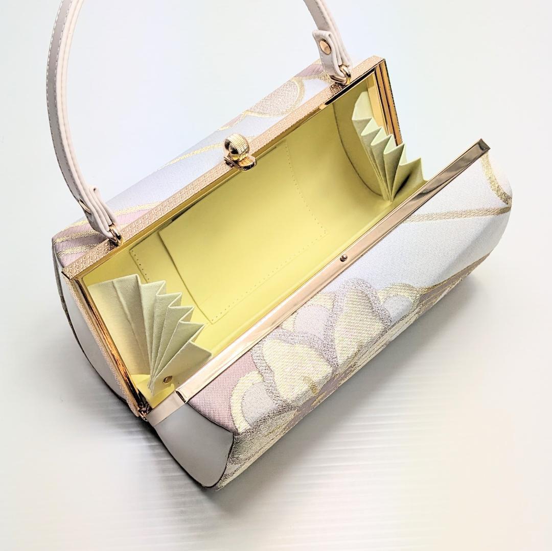 和装 草履 バッグ セット 帯地 ベージュ ピンク フリーサイズ u94-2