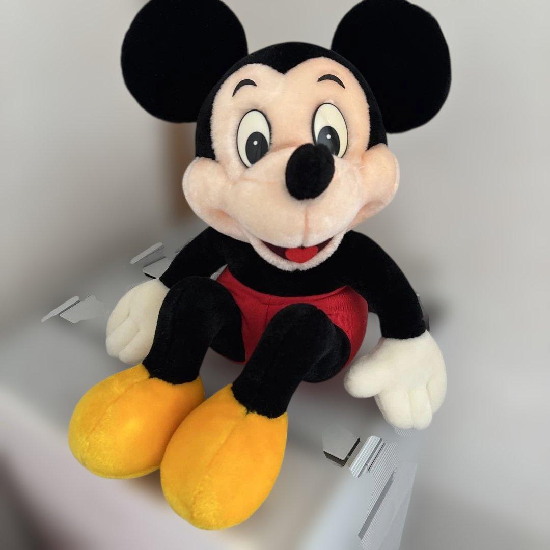 お座り ミッキーマウス ぬいぐるみ レトロ - メルカリ