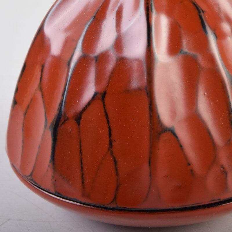 茶道具　源陵香作　根來塗　鬼灯香合　共箱　V　9200