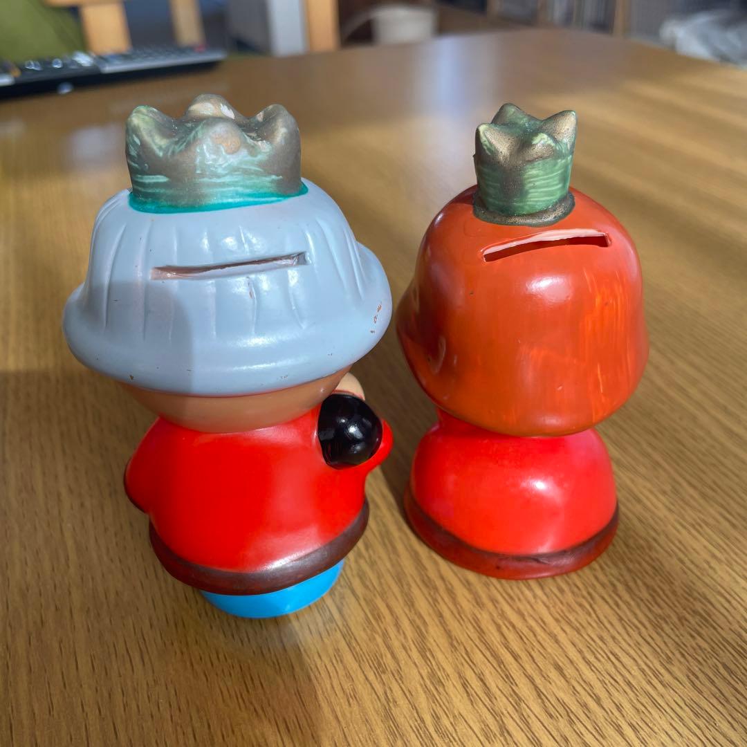 レア レトロ 大正製薬 非売品 サモン王 サモン姫 ペア ソフビ貯金箱