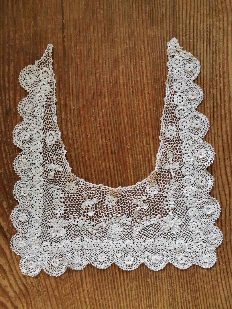 アンティーク アイリッシュクロシェレース 多層パンジー向日葵三つ葉