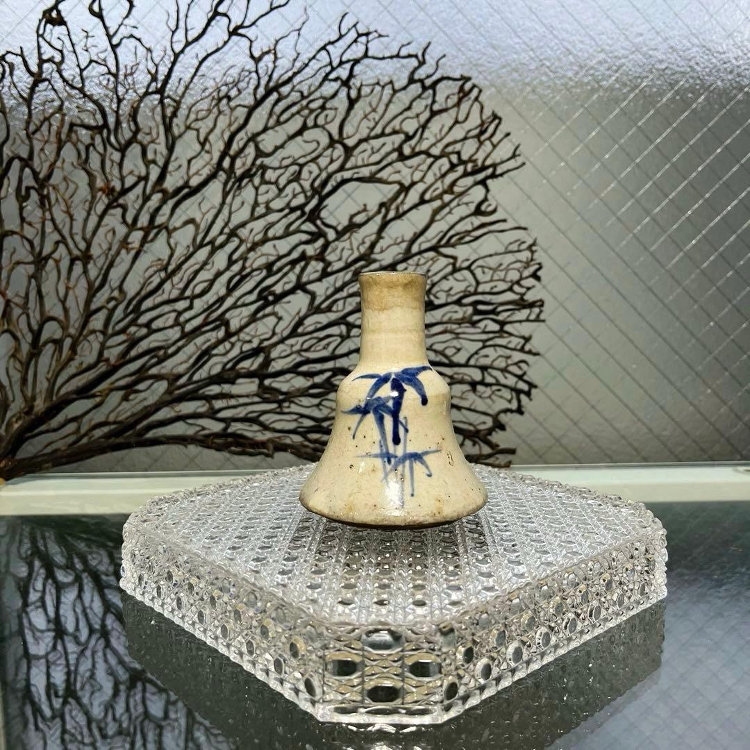 骨董　古伊万里　瀬戸　染付　笹図案　竹　仏花入れ　花器　花活け　現品限り