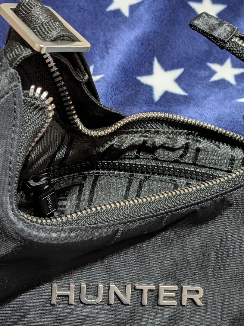 HUNTER ブラック ショルダーバッグ