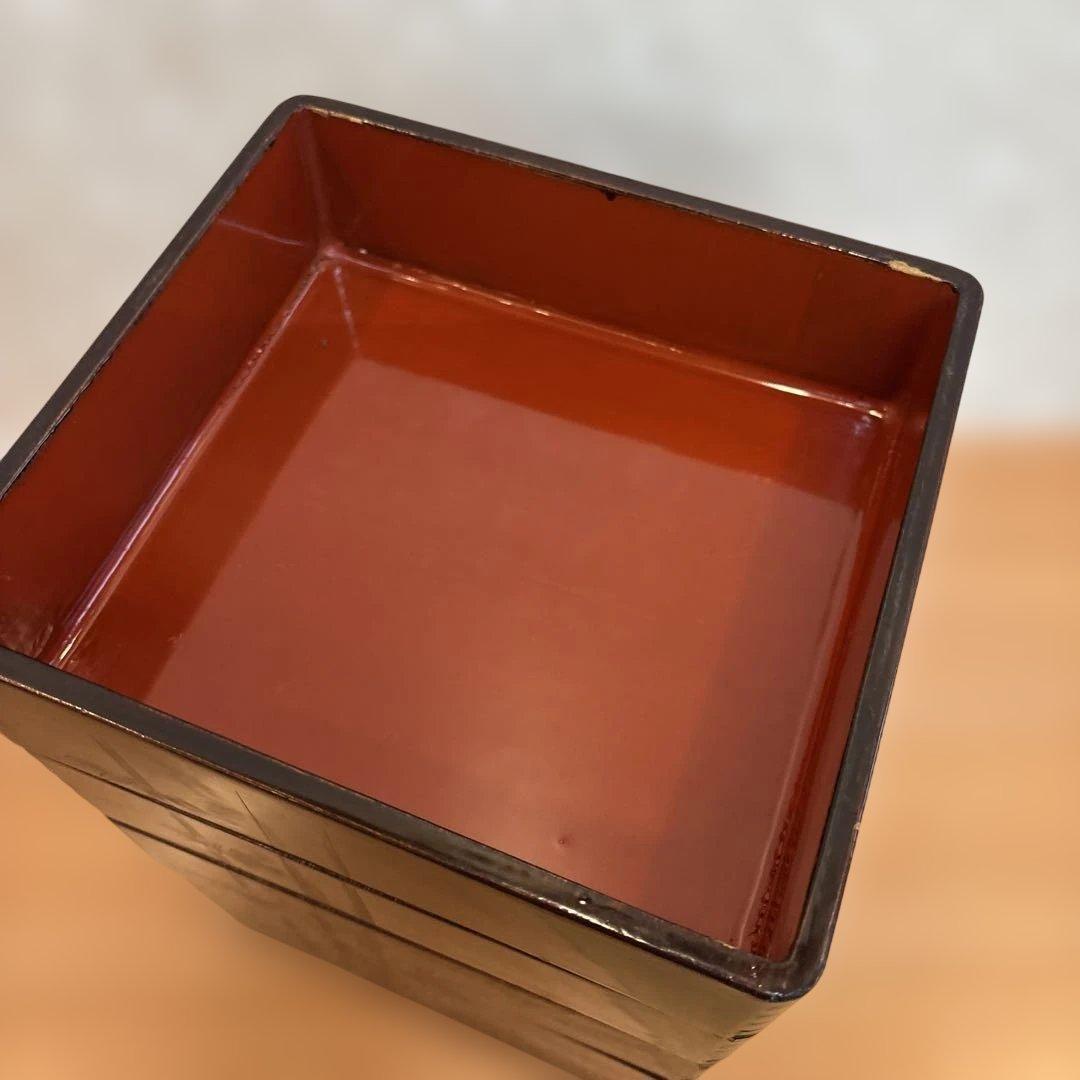 重箱5段　伝統工芸品 漆塗り 金箔 蒔絵 骨董 昭和レトロ アンティーク 時代物