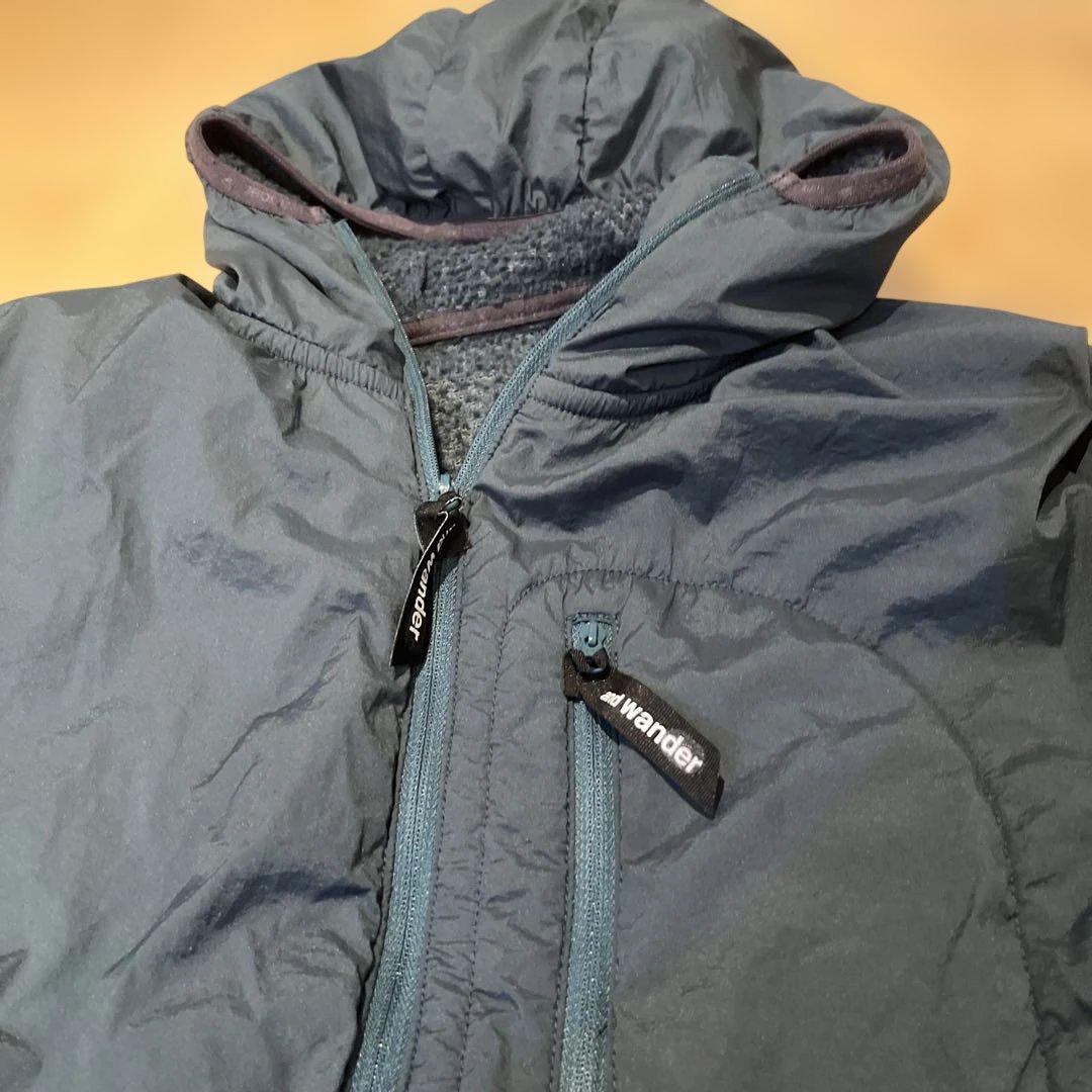 and wander alpha direct f/z hoodie グリーン