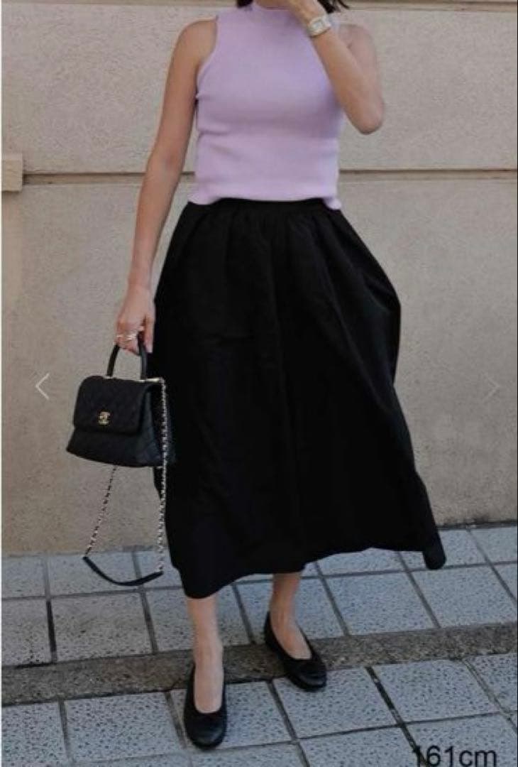 マチャット　メモリーキュロットパンツ（ブラック）