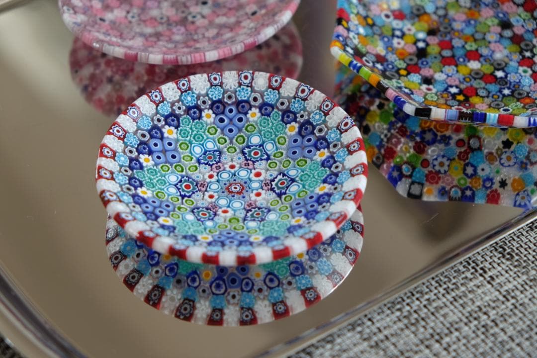 ベネチアンガラス ミルフィオリ プレート ムリーネ 江波冨士