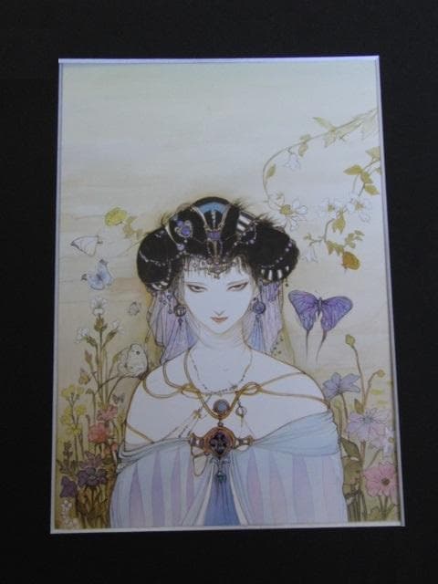 天野喜孝、【夜明け】、希少な大判額装用画集より、新品額装付、状態良好