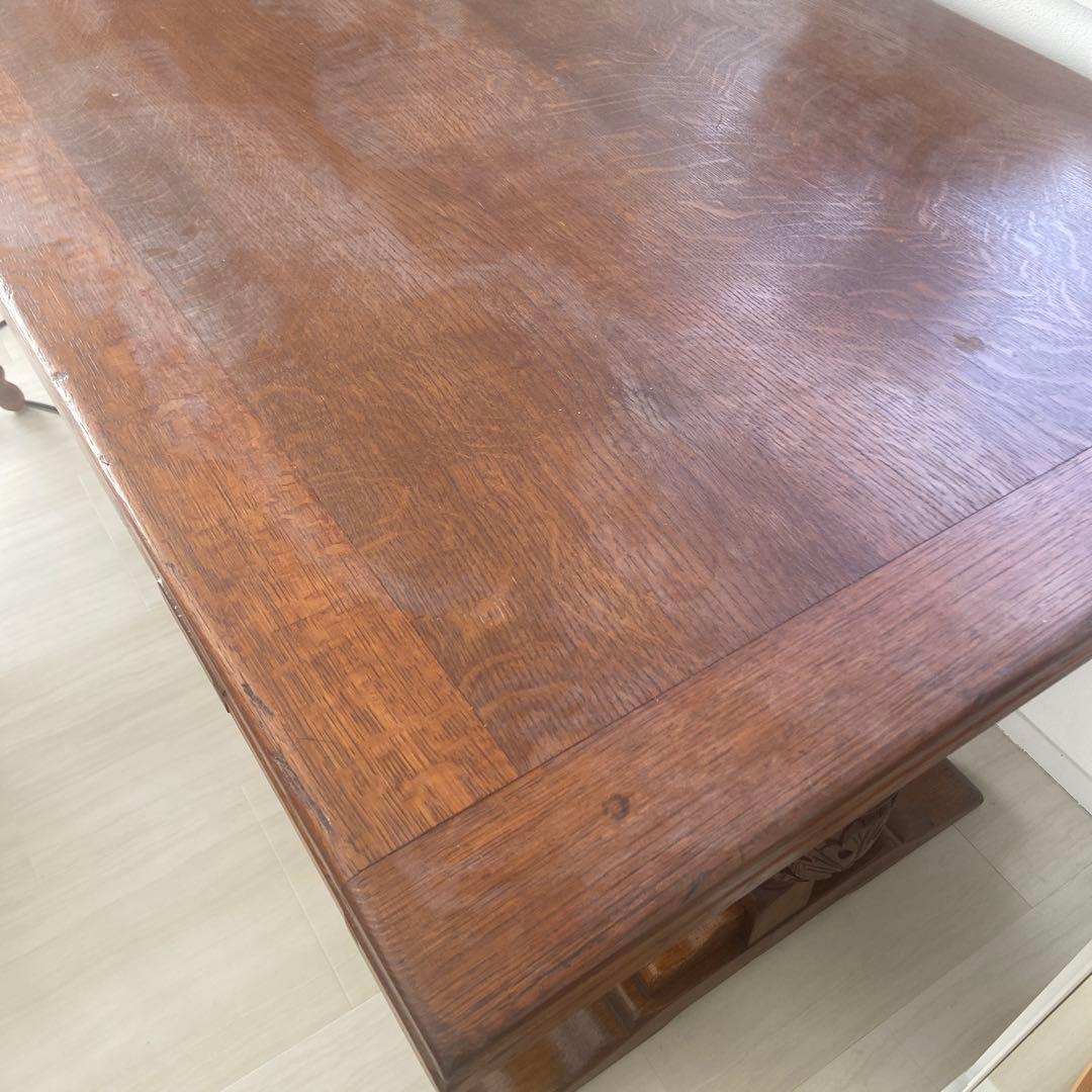英国　アンティーク オーク　伸長式ダイニングテーブル ドローリーフテーブル