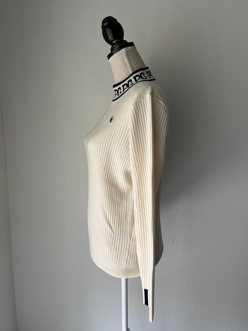 パーリーゲイツ　ウールカシミアホワイトロゴセーター