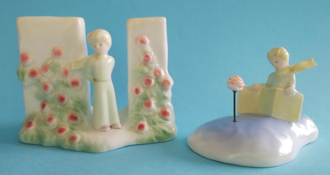 人気 サンテグジュペリ：星の王子様ボーンチャイナ人形「バラと王子