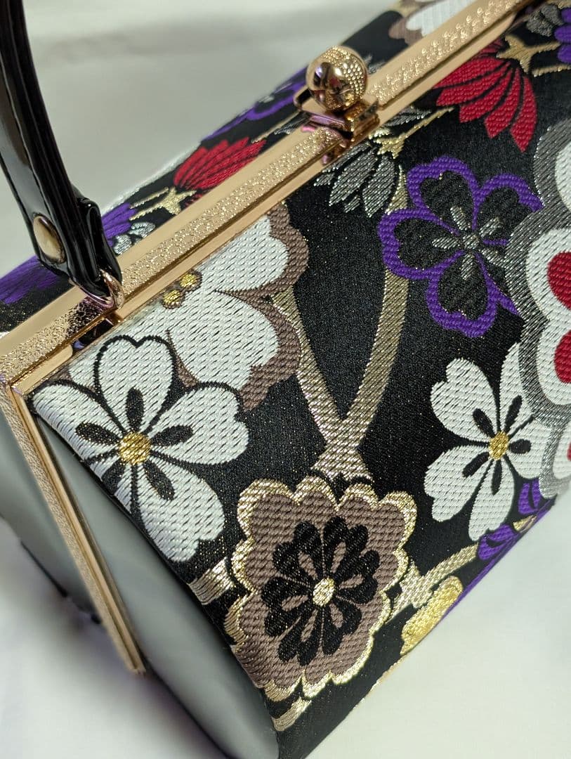 振袖用草履バッグセット　草履バッグセット　帯地 Sサイズ　黒地　新品未使用