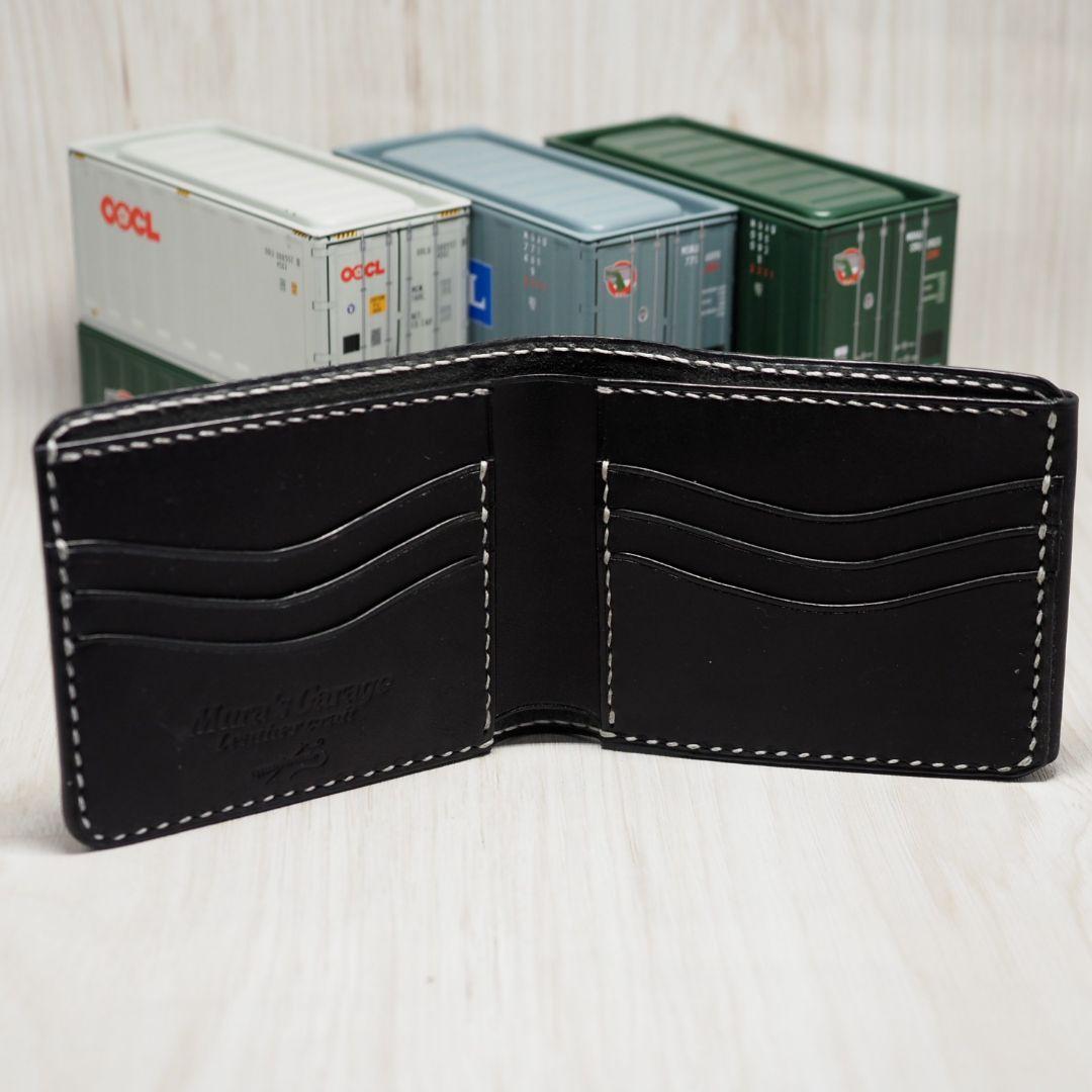 ビルフォードウォレット　ハーフウォレット　ブラックヌメ