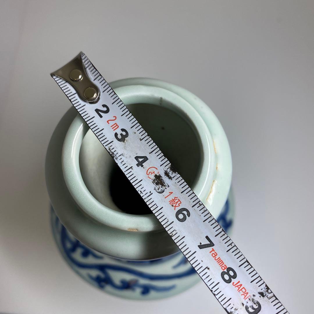 中国清時代　大清光緒年製　釉裏紅人物画花瓶　高さ約24㎝　東Y7-0331☆2F