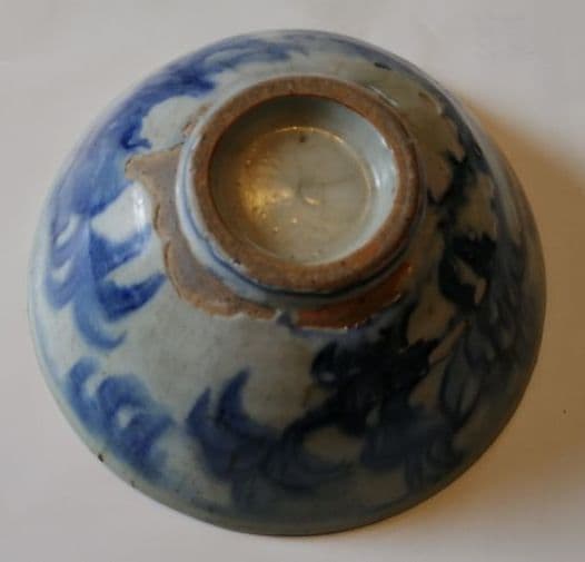 李朝　桃文茶碗