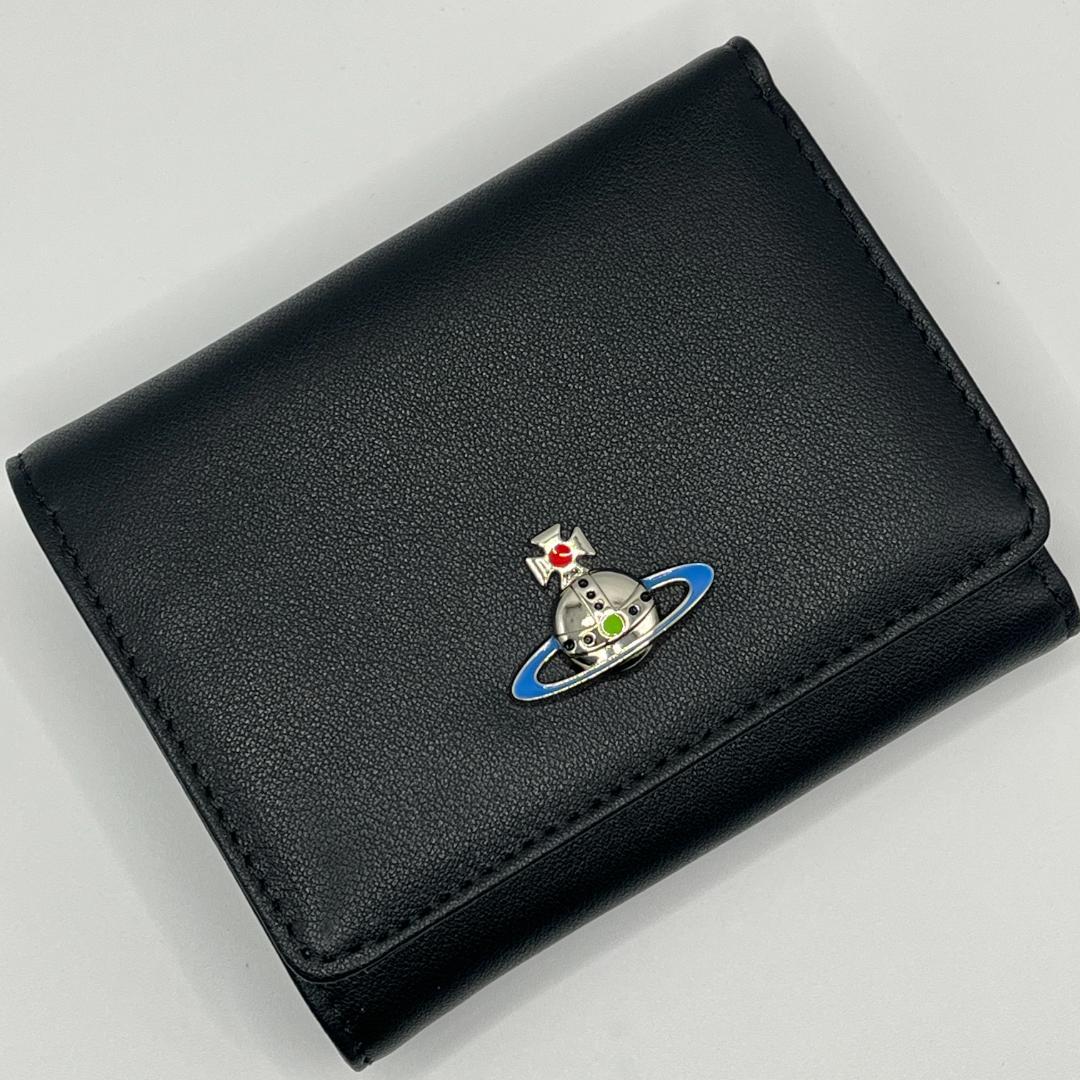 Vivienne Westwood がま口 マット 折財布 カラフルオーブ 黒 - メルカリ