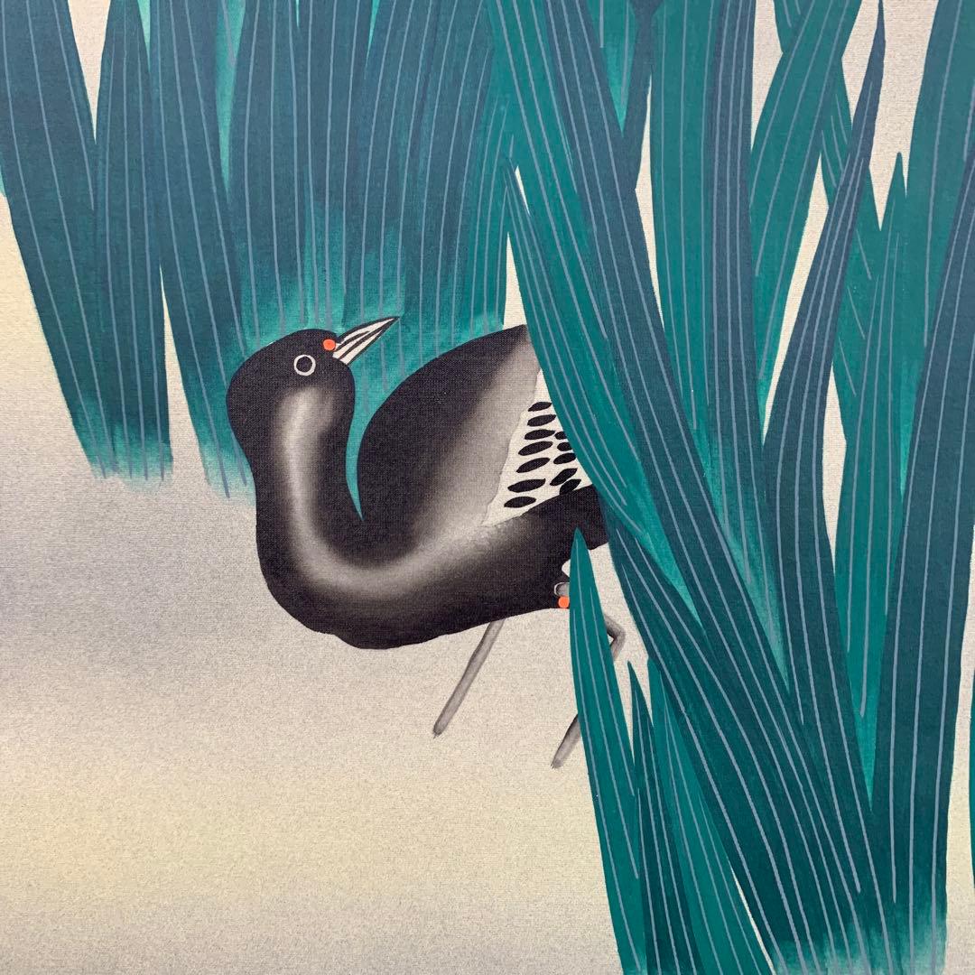 美品 掛け軸 酒井抱一筆 燕子花に水鳥図 二重箱 おもてなし 菖蒲