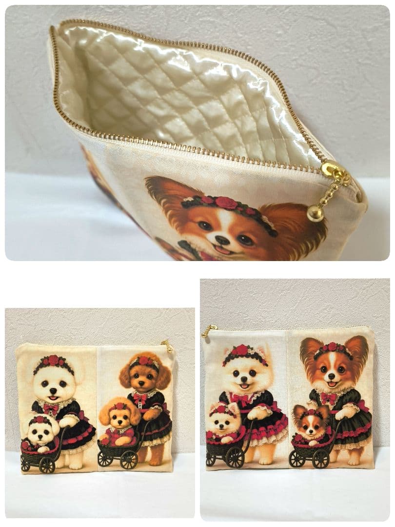 Yourelia様】ハンドメイドオーダー★犬&女の子★ハンカチ&ポーチ&巾着8点